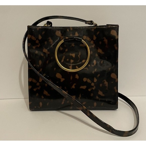 Ceri Hoover Simone Patent Leather Simone Ring Handle Crossbody Purse - Picture 3 of 5